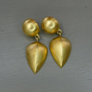 Vintage Givenchy Brushed Gold Earrings - Signed