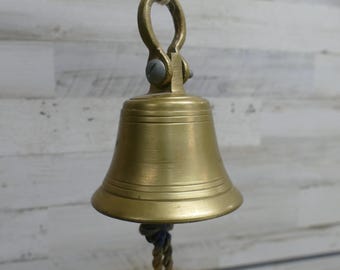Vintage Messingglocke mit Original Klöppel signierte GLOCKEN von SARNA India