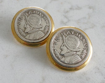 Vintage VN Balboa Coin Earrings