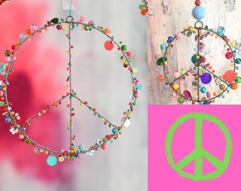 3 x PEACE Set Peace to the world door/window wreath 20 cm/hanger 13 cm/sticker 5 cm #MoiMemeHamburg