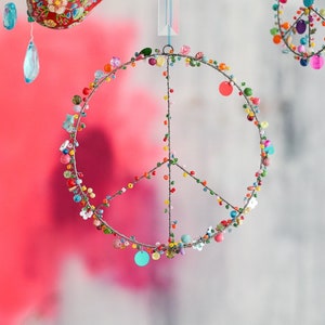 3 x PEACE Set Peace to the world door/window wreath 20 cm/hanger 13 cm/sticker 5 cm MoiMemeHamburg image 3