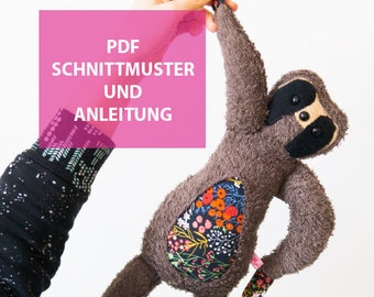 PDF/Faultier Anleitung DIY Anleitung Kuscheltier nähen Schnittmuster PDF sloth Pattern