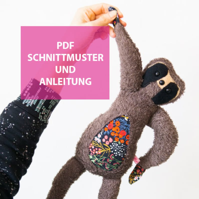 Pdffaultier Anleitung Diy Anleitung Kuscheltier Nähen Schnittmuster Pdf Sloth Pattern