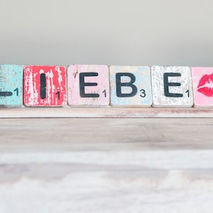 Soporte para letras estilo boho-vintage, DIY, Scrabble, personalizable