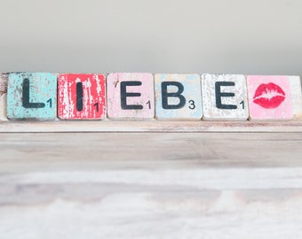 Stand for letters in boho vintage style, DIY, Scrabble, customizable