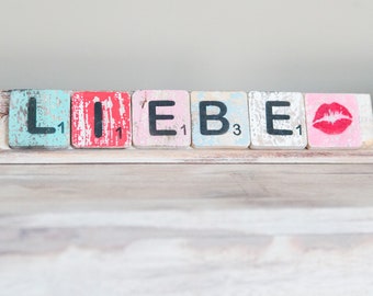 Buchstabe im Boho-Vintage Style, DIY, Scrabble, personalisierbar