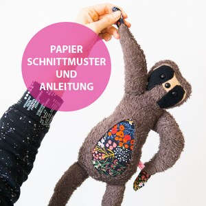 Sloth Lu - bradipo Lu fai da te istruzioni di taglio carta e le istruzioni per cucire Regalo di Natale bello regalo