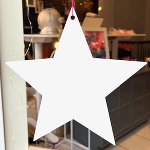 XXL-stjärna 20 cm i neongul, neonrosa, neonorange, julgransprydnad, lysande akryl, adventsdekoration, snygg