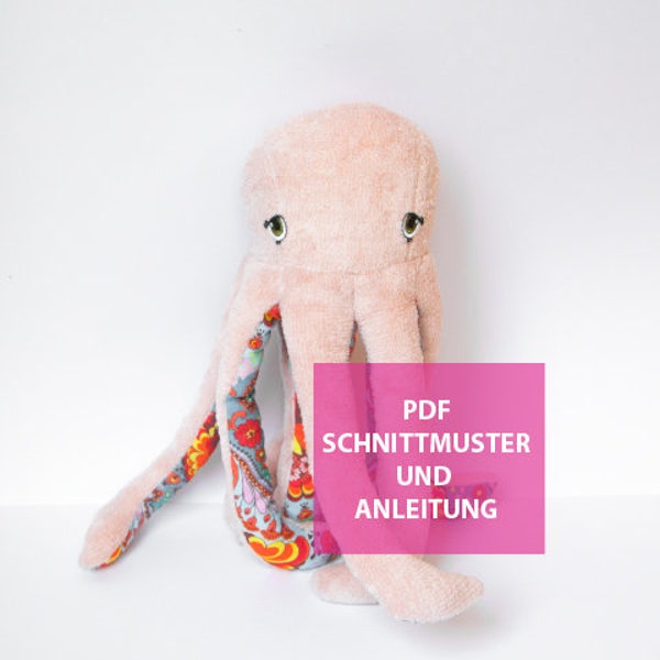 PDF Octopus Odette Schnittmuster und Anleitung - PDF Anleitung Anleitung zum Nähen Oktopus Weihnachten Weihnachtsgeschenk Bescherung