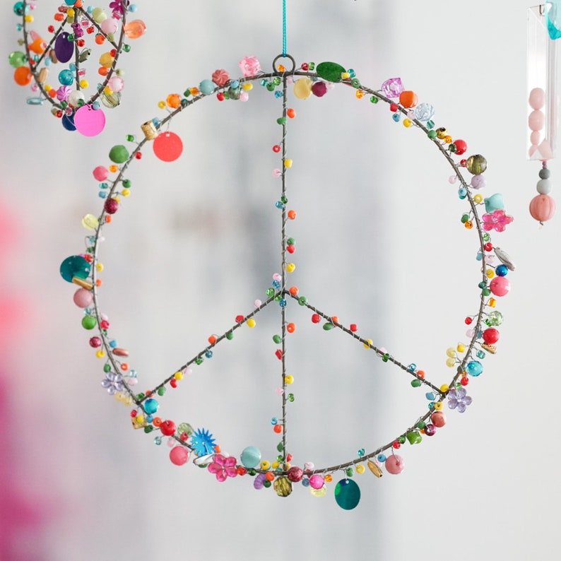 3 x PEACE Set Peace to the world door/window wreath 20 cm/hanger 13 cm/sticker 5 cm MoiMemeHamburg image 2