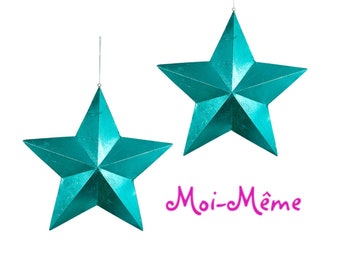 2 stars each 16 cm Beautiful tin stars turquoise diameter #MoiMemeHamburg