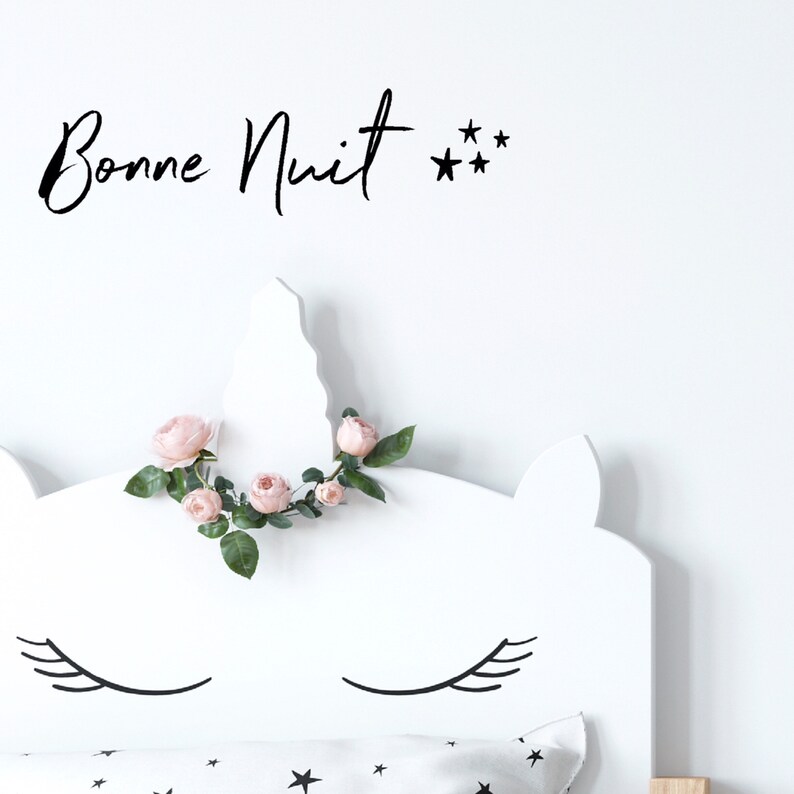 Goodnight Wall Decal Bonne Nuit Decor Nursery Decor Etsy