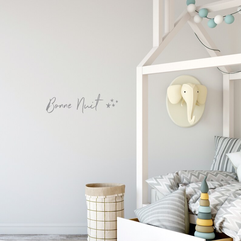 Goodnight Wall Decal Bonne Nuit Decor Nursery Decor Etsy
