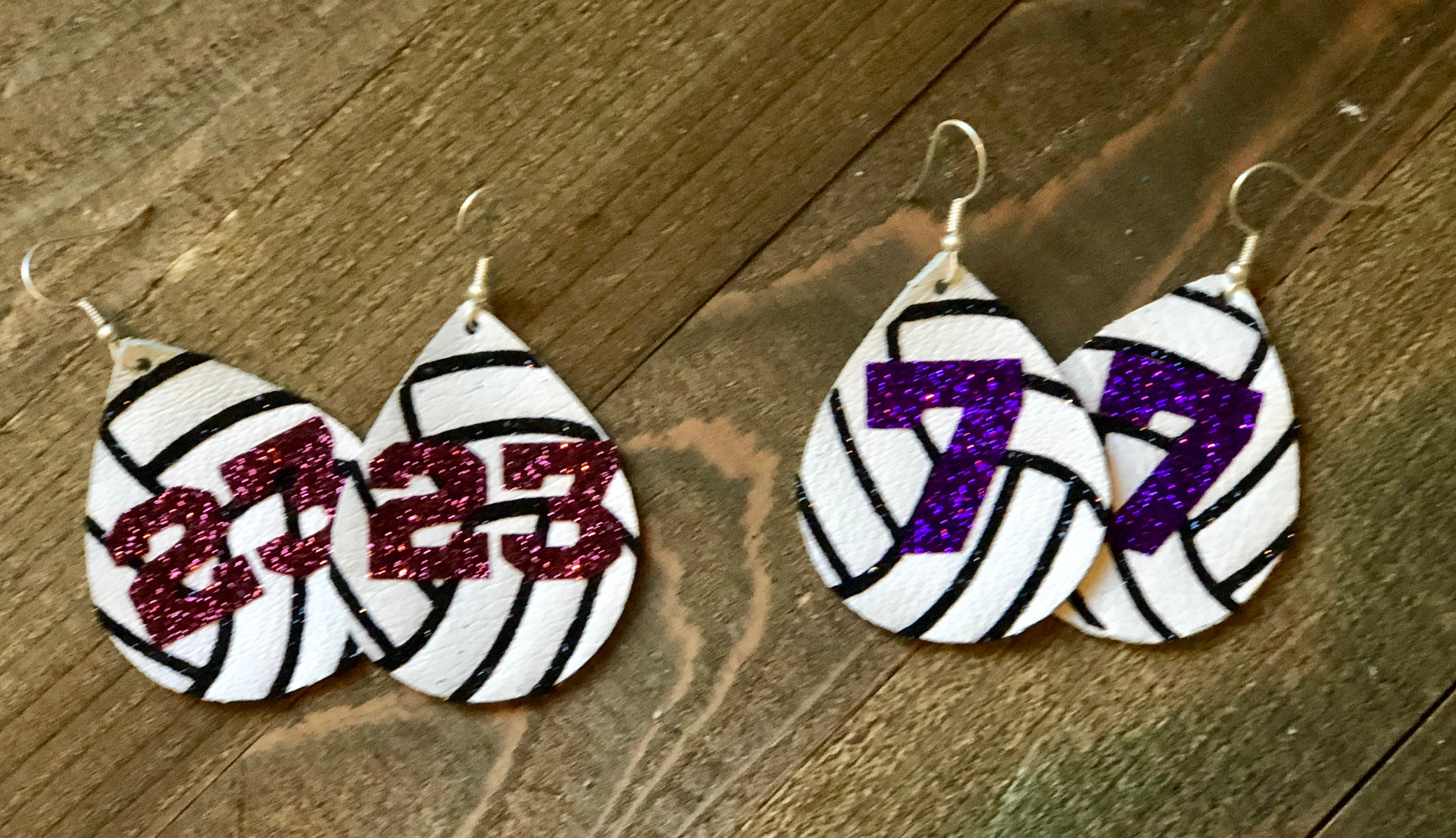 Leather Volleyball Earrings Etsy