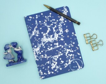 Notebook es ist meine Partei - A5 - Cyanotype Design - Goldfolie Finish - FSC Papier - blau - analoge Fotografie Druck - stationär - Zeitschrift