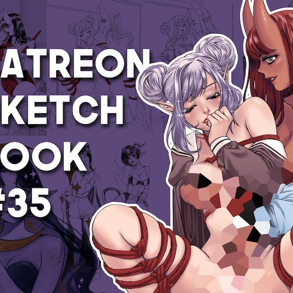 Patreon Sketchbook PDF #35 | Art for Adults, downloadable, process scans