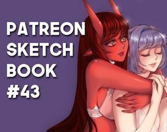 Patreon Sketchbook PDF #43 / Arte para adultos, descargable, escaneo de proceso