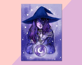 Clairvoyance | Witchtober | Print, pearl card, traditional art, witch poster, home decor, magical art
