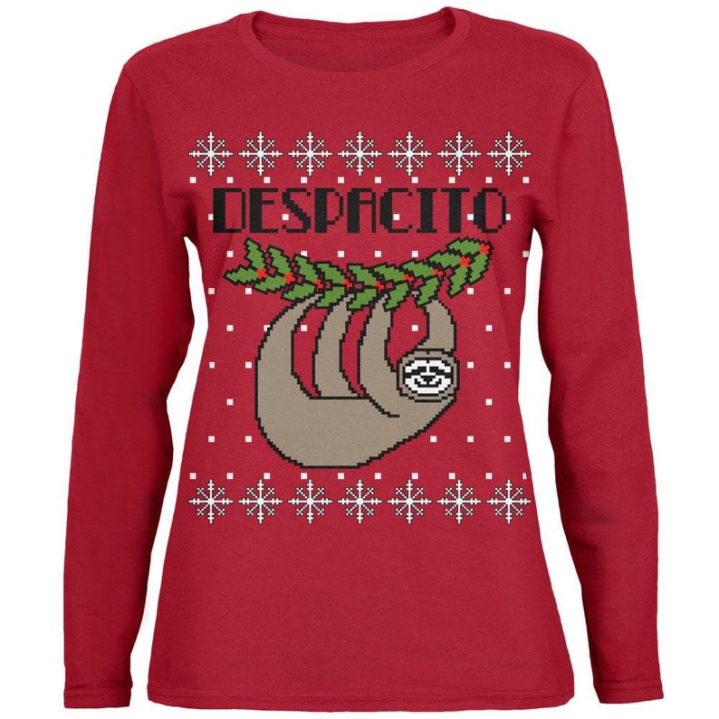 Corgi Ugly Christmas Sweater Green Womens Long Sleeve T-Shirt