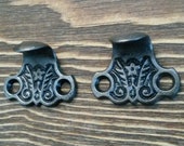 Antique Window Sash Lifts, Cast Iron Eastlake Era Design, Sold by Pair of 2 Each, ca 1885