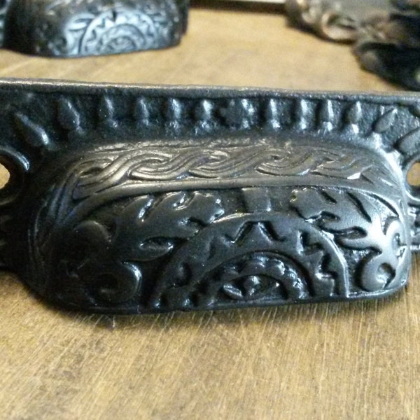 Antique Drawer Pull Handle, Cast Iron Eastlake Era, Sold per Each, ca 1890