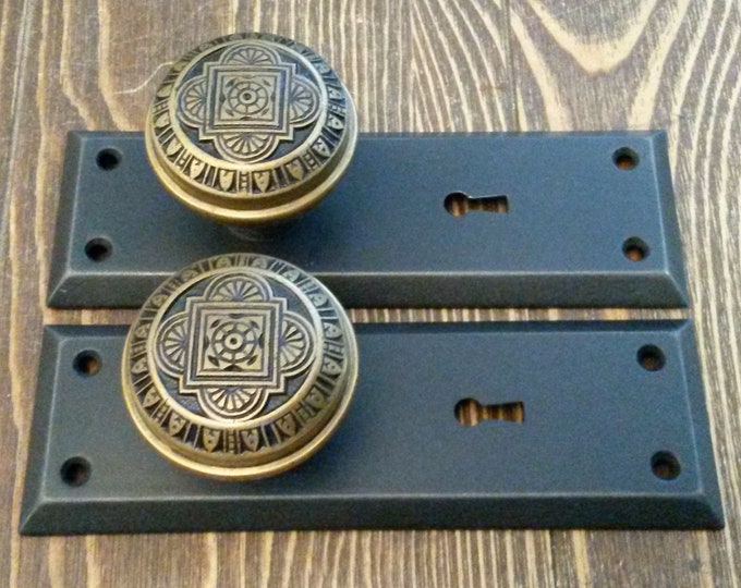 Antique Dummy Door Knobs, Antique Cast Bronze Eastlake Era on Portland