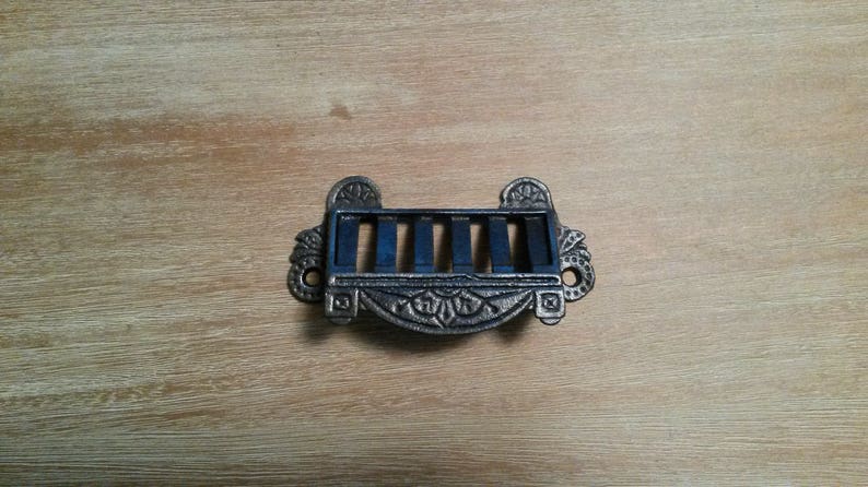 £4each Late Vintage Iron Drawer Door Handle Cupboard Pull Architectural Old 6/"