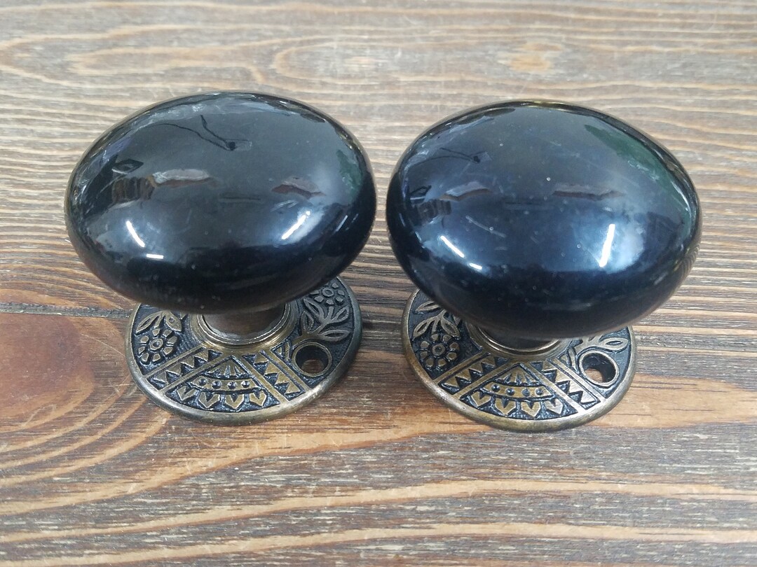 Antique Dummy Door Knobs Antique Jet Black Porcelain on Etsy