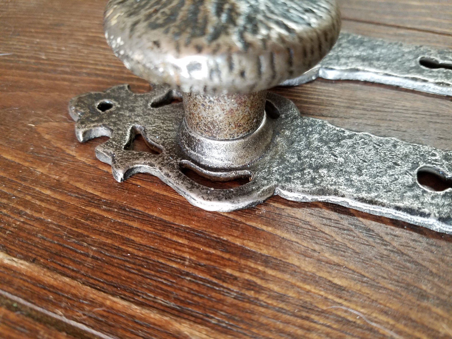 Antique Dummy Door Knobs Cast Iron Gothic Revival Hammered Etsy