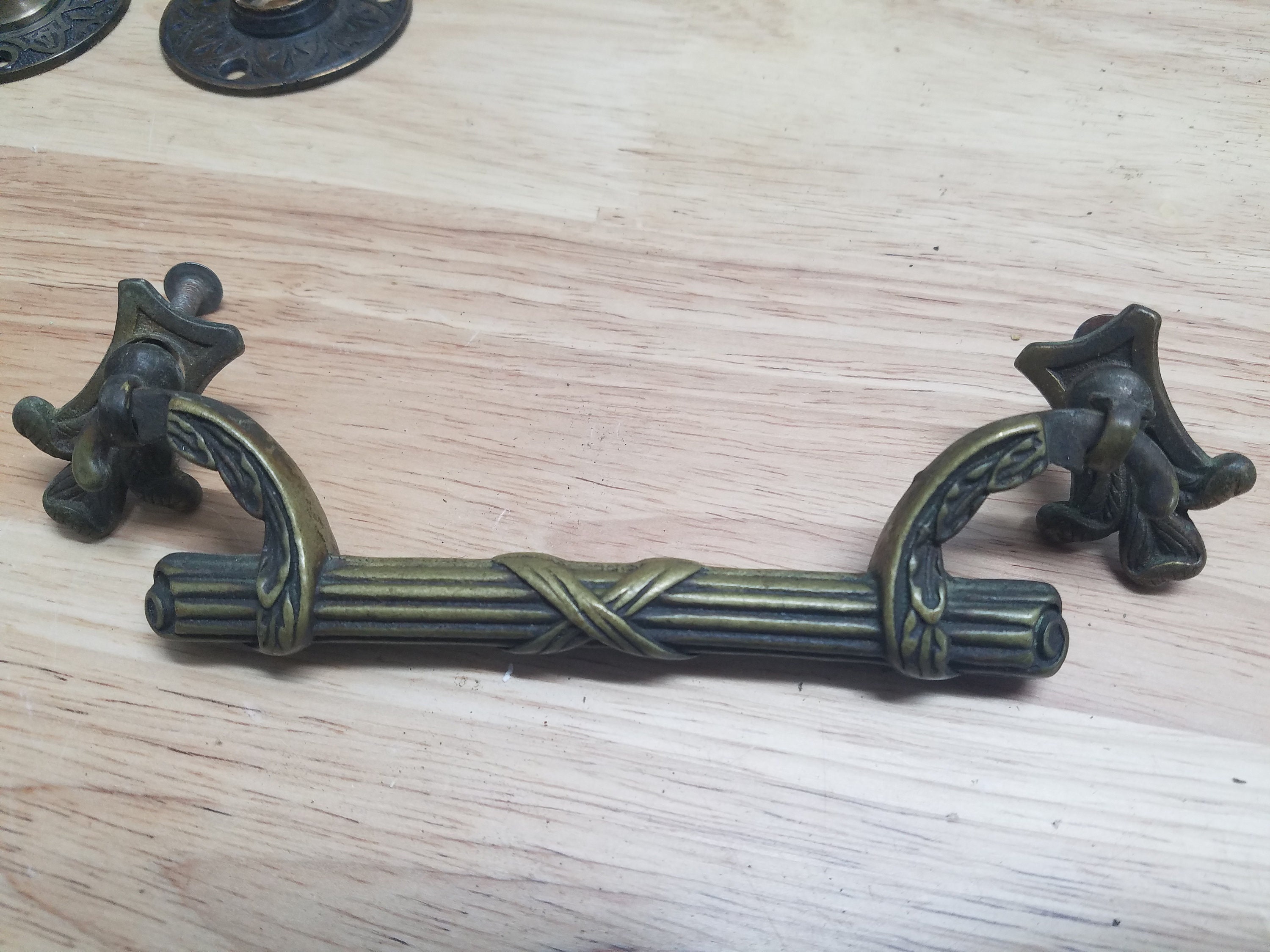 £4each Late Vintage Iron Drawer Door Handle Cupboard Pull Architectural Old 6" 