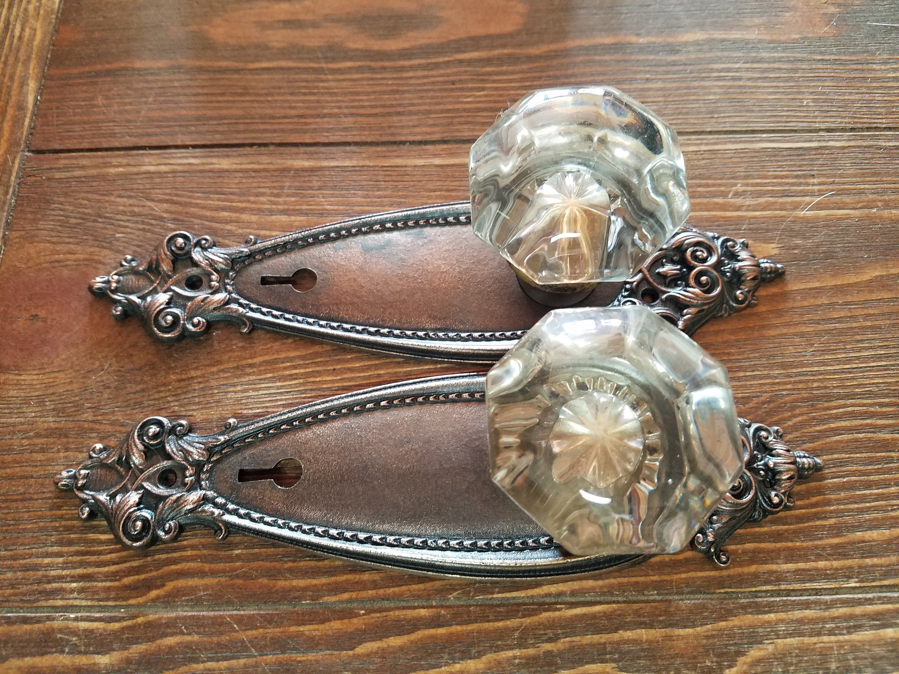 Antique Dummy Door Knobs Large 8 Point Octagonal Glass on Etsy