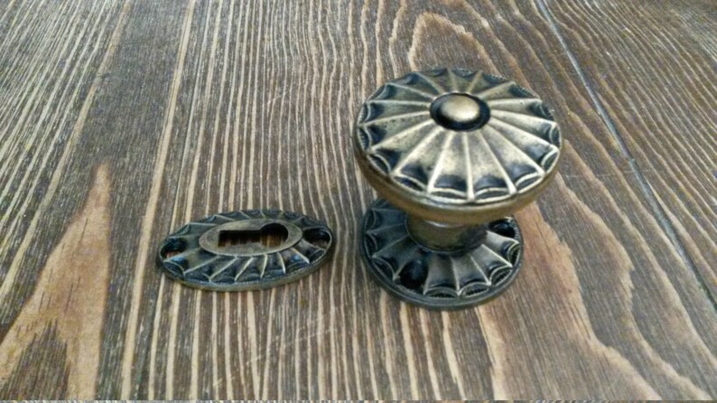 Ca 1905 Pair Of 2 Each Antique Dummy Door Knobs Cast Iron Barrows
