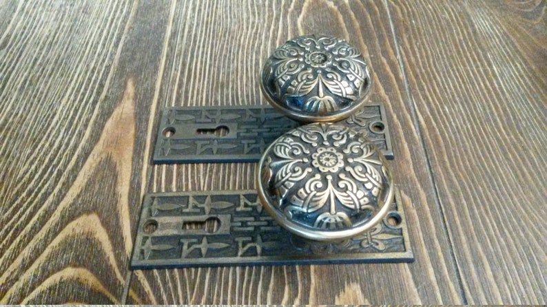 Antique Dummy Door Knobs Cast Bronze Eastlake Era Branford On Etsy