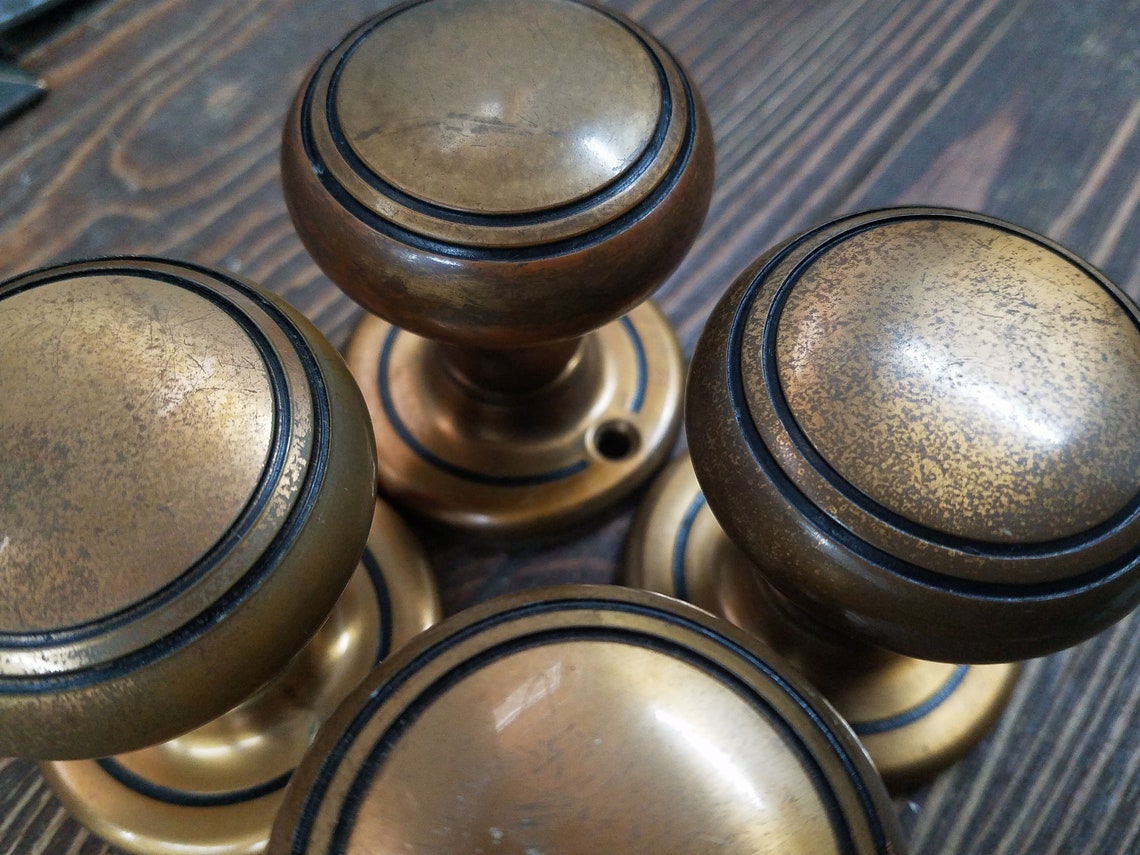 Antique Dummy Door Knobs Cast Brass Earle Colonial Design and Etsy