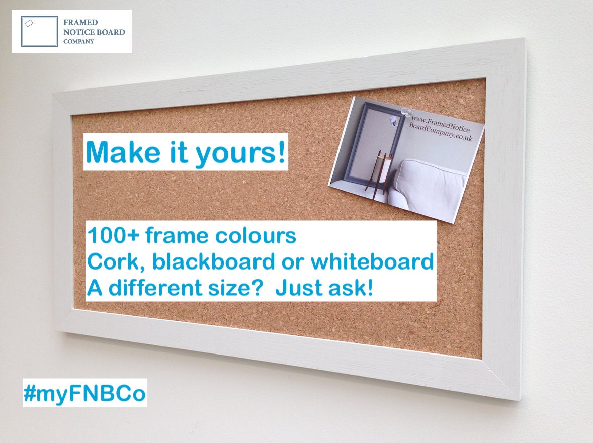 Large Notice Board. 100 Colours Offered and Cork Pin Board Etsy