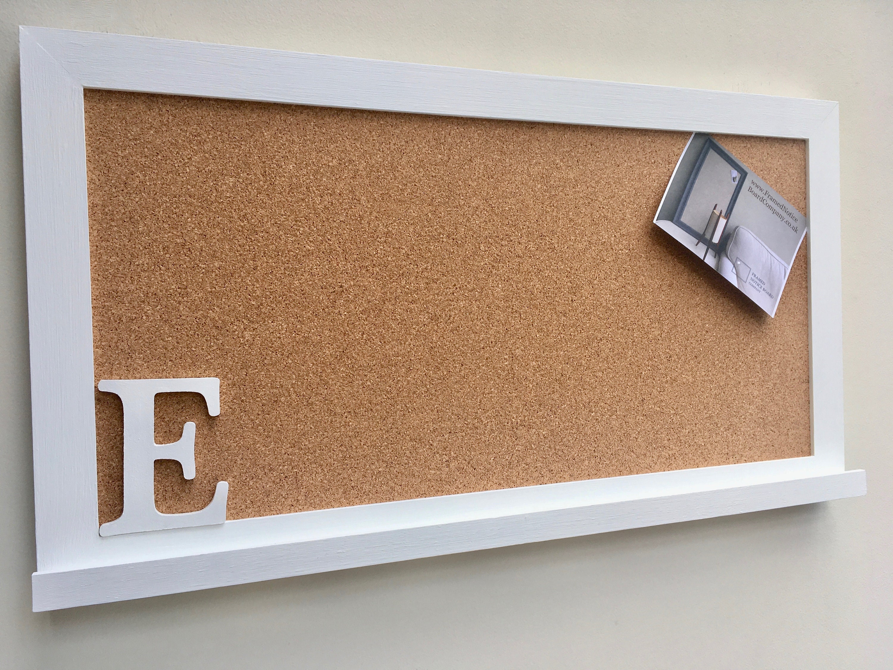 Large Notice Board With Shelf. 100 Frame Colours Offered, Plus