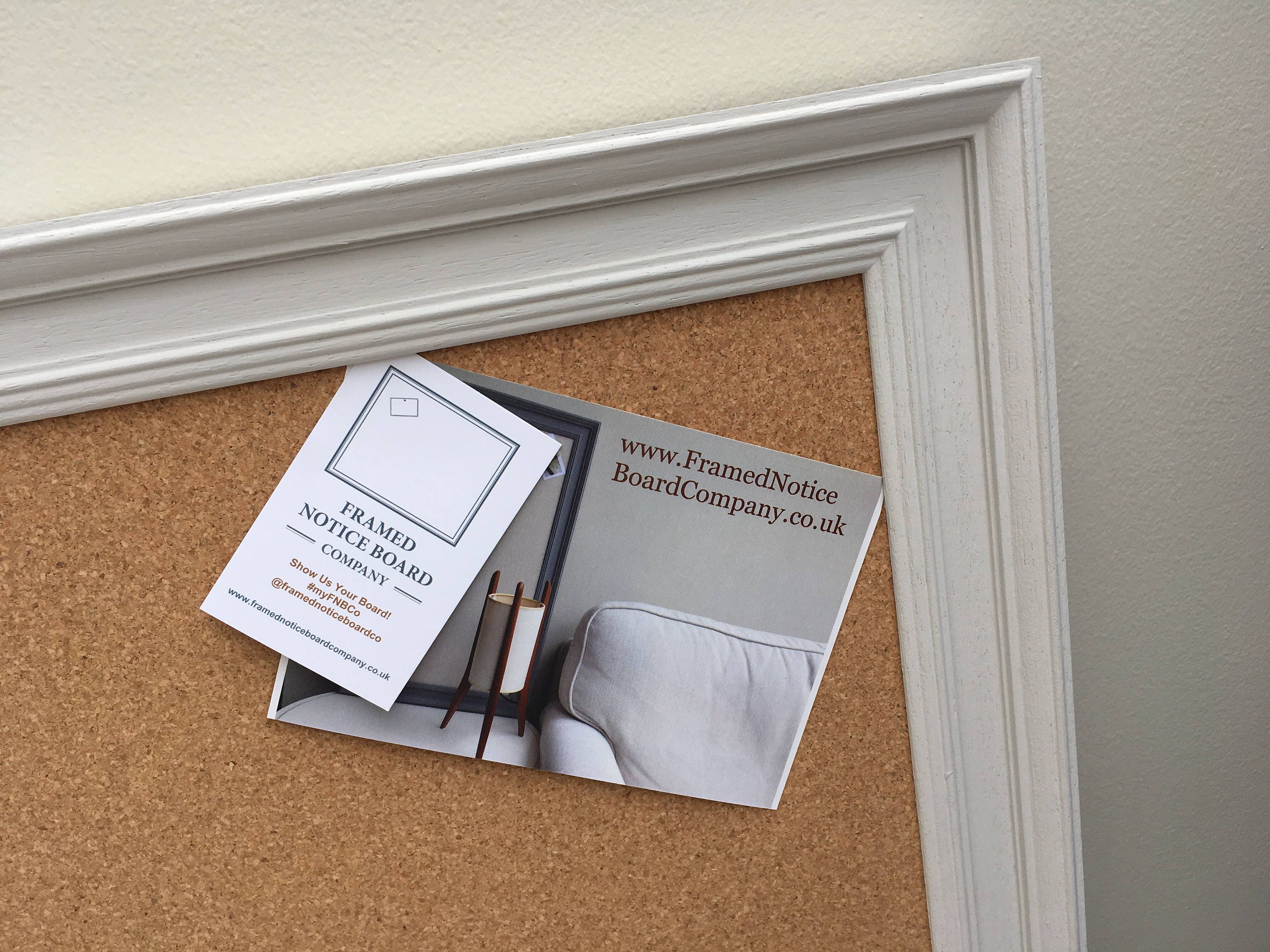 Large Notice Board. 100 Frame Colours Offered, Plus Whiteboard