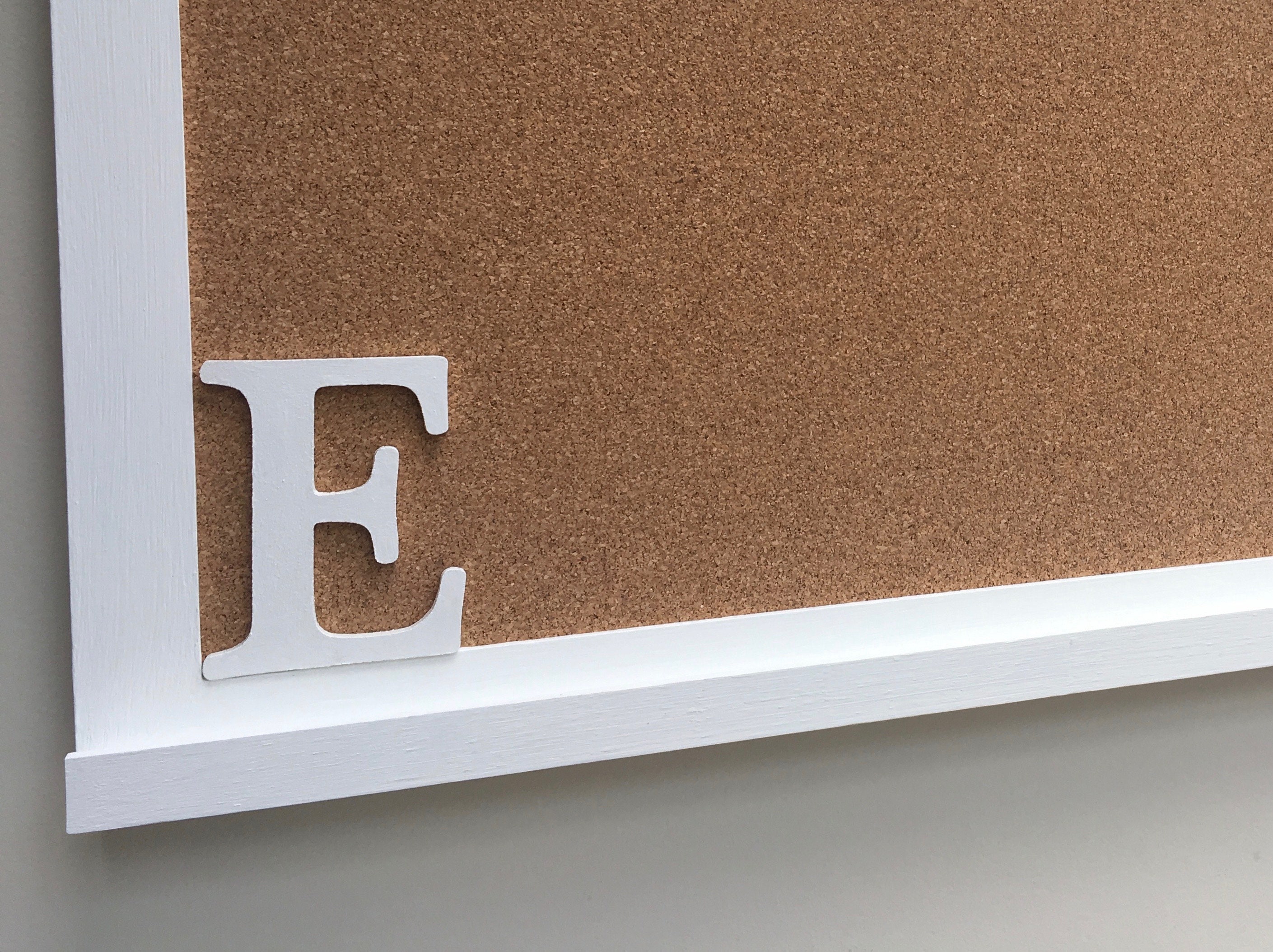 Cork or memo board with hand built frame painted in Etsy