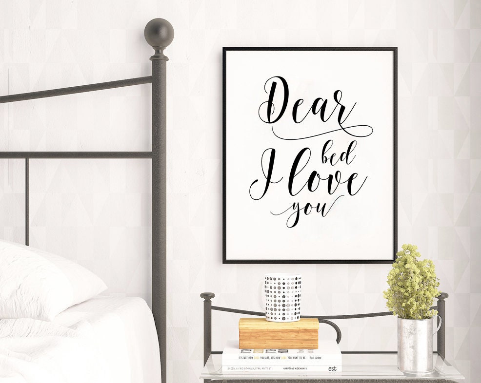 PRINTABLE ArtDear Bed I Love YouBedroom DecorBedroom Wall Etsy