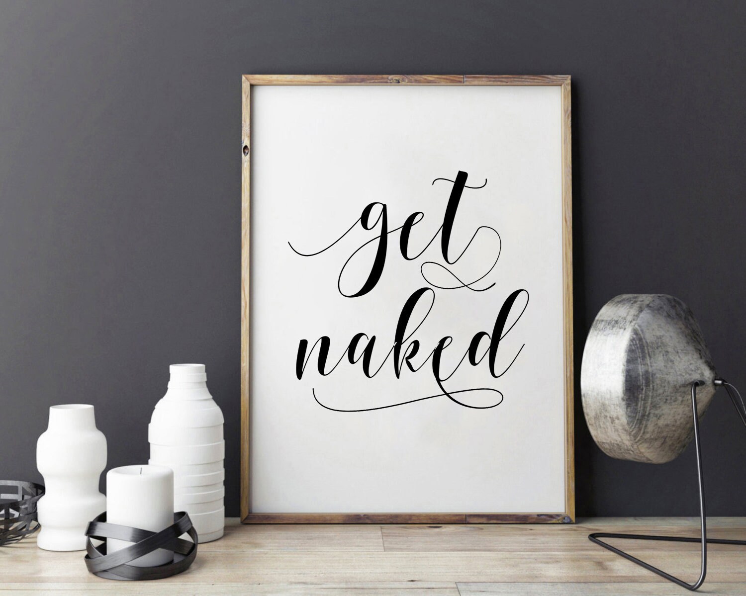 GET NAKED SIGNPrintable ArtGet Naked DecalGet Naked Wall | Etsy