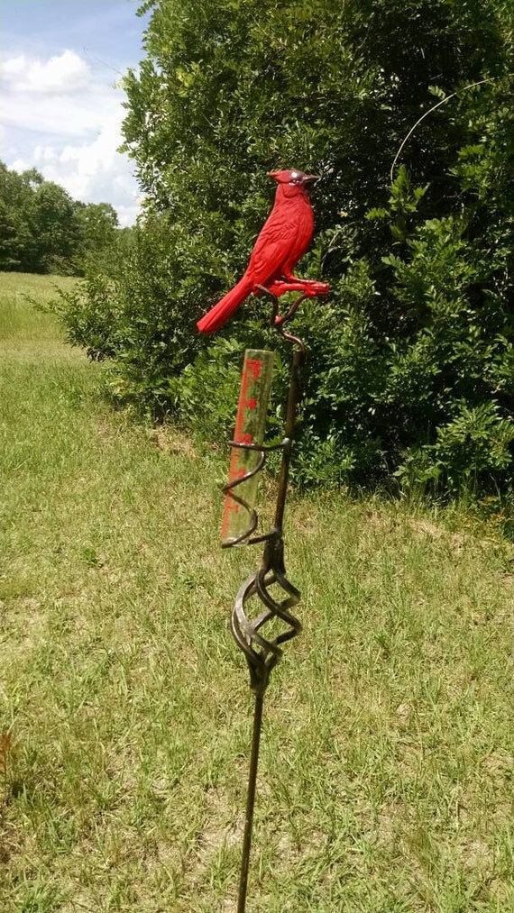 Cardinal Rain Gauge Etsy