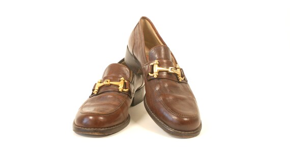 Vintage 90s Brown Leather Loafers shoes