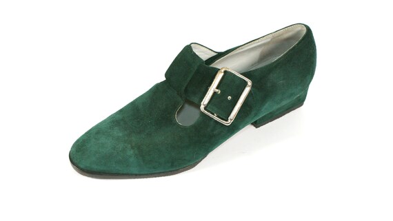 Vintage Green Forest Suede Shoes. European 36 - image 4