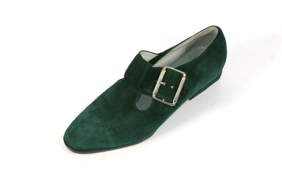 Vintage Green Forest Suede Shoes. European 36 - image 6