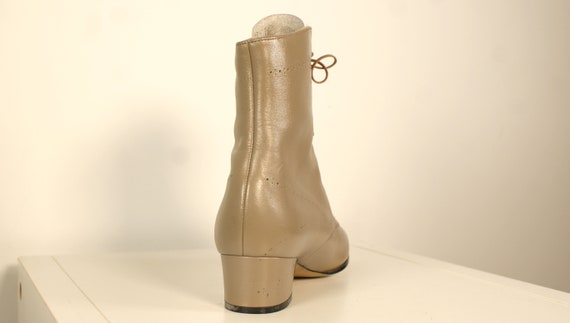 60s 70s Beige Lace up Ankle Boots Never worn Eu 3… - image 6