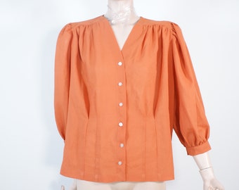 Handmade 40s inspired puffed shoulders and bishop sleeves blouse