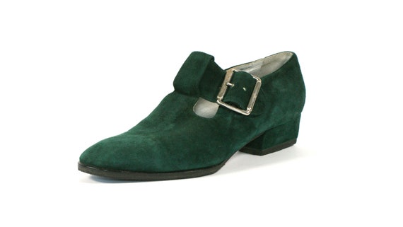 Vintage Green Forest Suede Shoes. European 36 - image 3