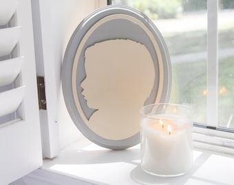 Children's Heirloom Silhouette Wooden Oval Art