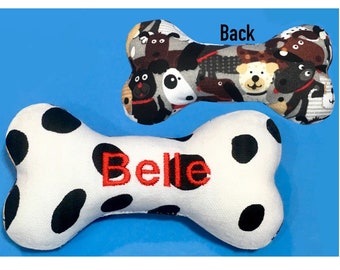 Monogrammed Dog Bone Toy for Teacup Dog / Puppy with Squeaker