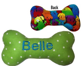 Monogrammed Dog Bone Toy for Teacup Dog / Puppy with Squeaker